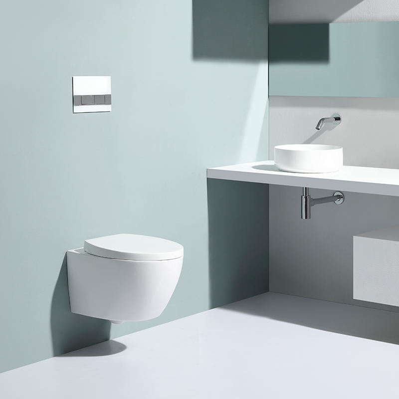 BF2375 Wall-Hung Ceramic Toilet with Cyclone Dual Flush and Slim Soft-Close UF Seat