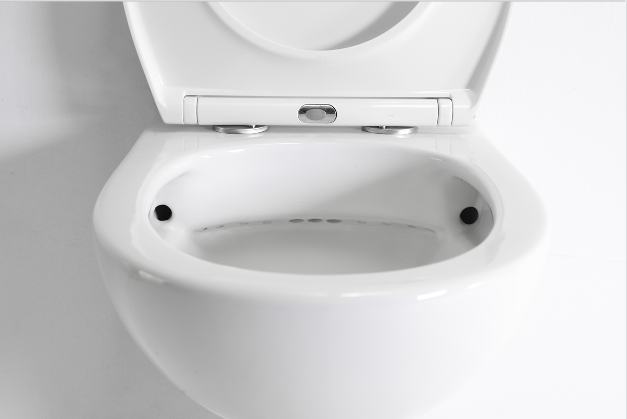 Bathroom Vortex Flush Rimless Free Wall Hung Luxury Toilet Set Tornado Flushing WC BF2420D