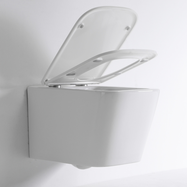 Modern Rimless Wall Hung Toilet Ceramic WC with Dual Flush 520x340x355mm