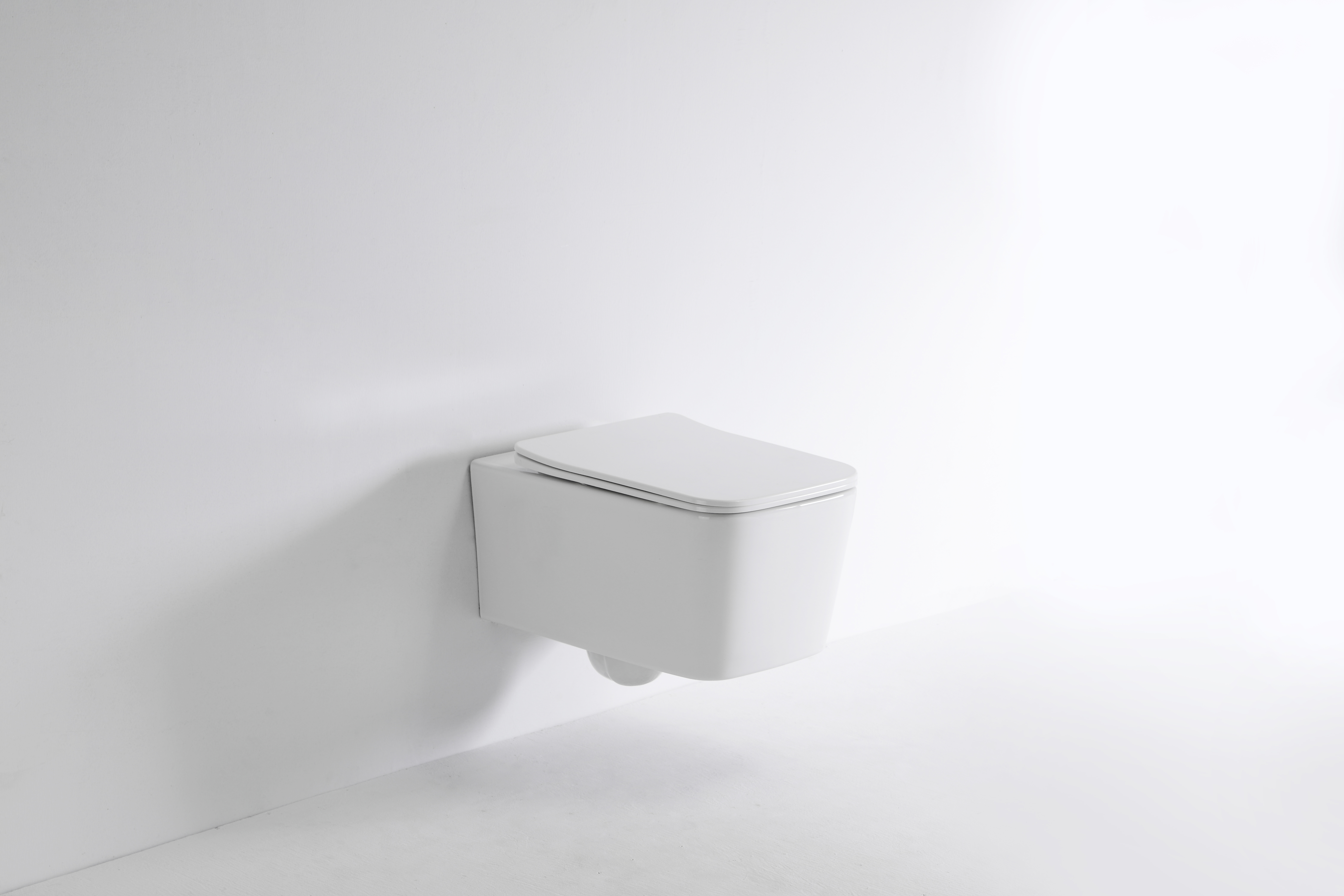 Rimless Wall Hung Toilet 2467D – Square Design, Silent Flush, Hygienic Ceramic WC