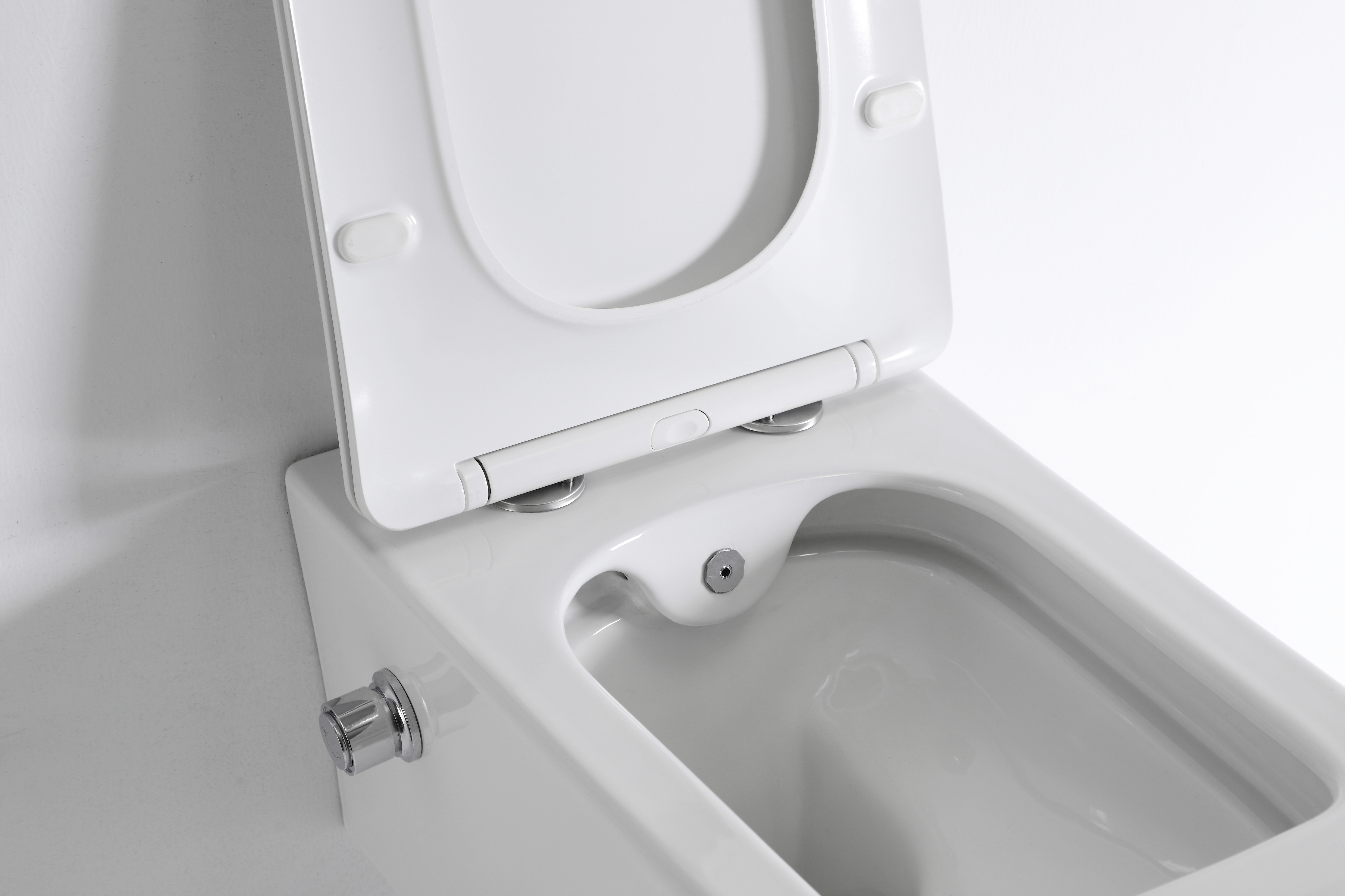 Wall-Hung Toilet 2467D-BD with Built-in Bidet Spray – Modern Square Design