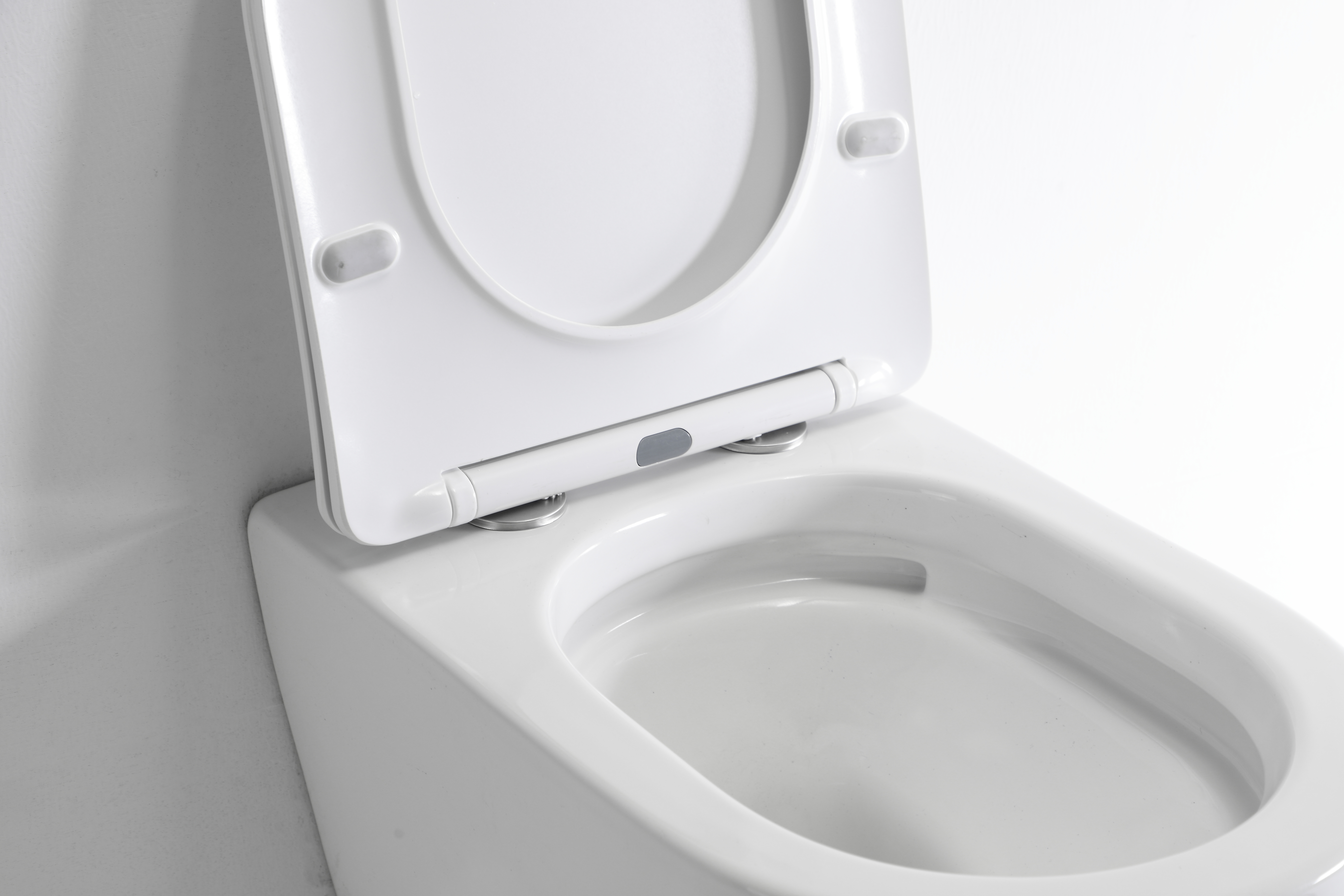 Modern Minimalist Wall Hung Toilet with Soft Close Seat – Space Saving Ceramic WC
