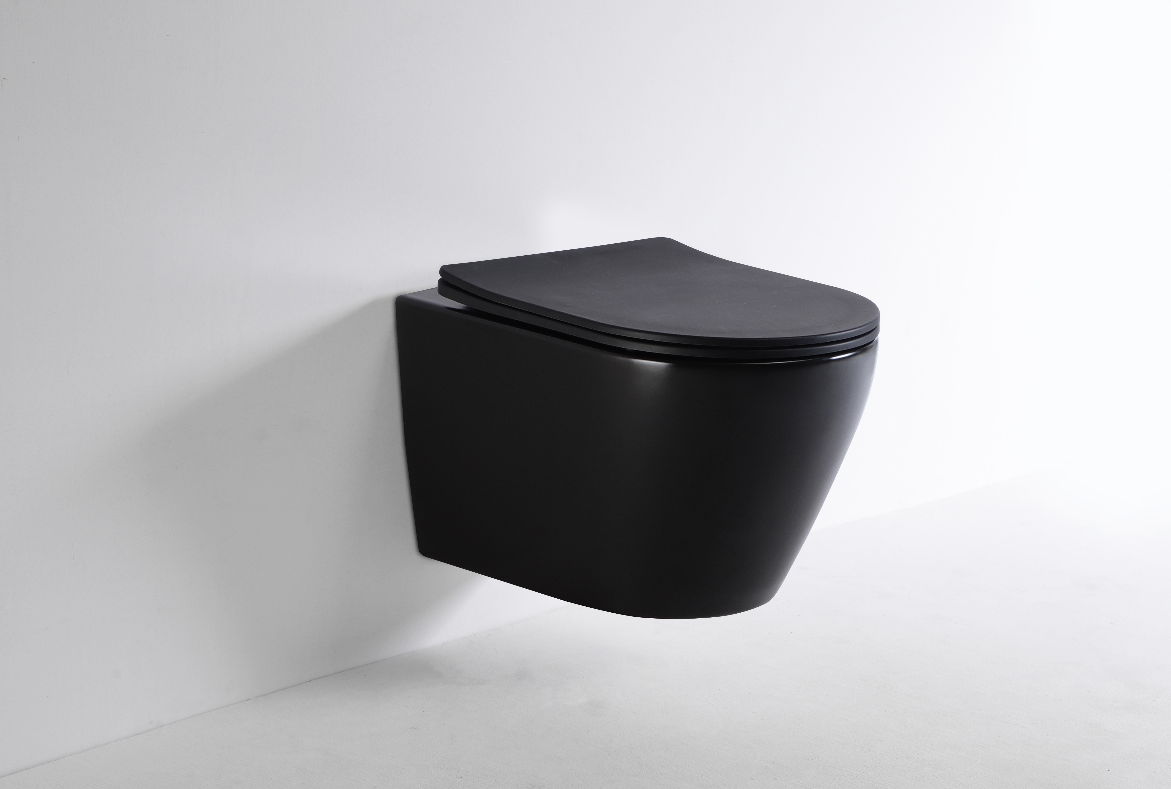 2476 Matte Black Wall-Hung Toilet – Contemporary Ceramic WC with Soft Close Seat