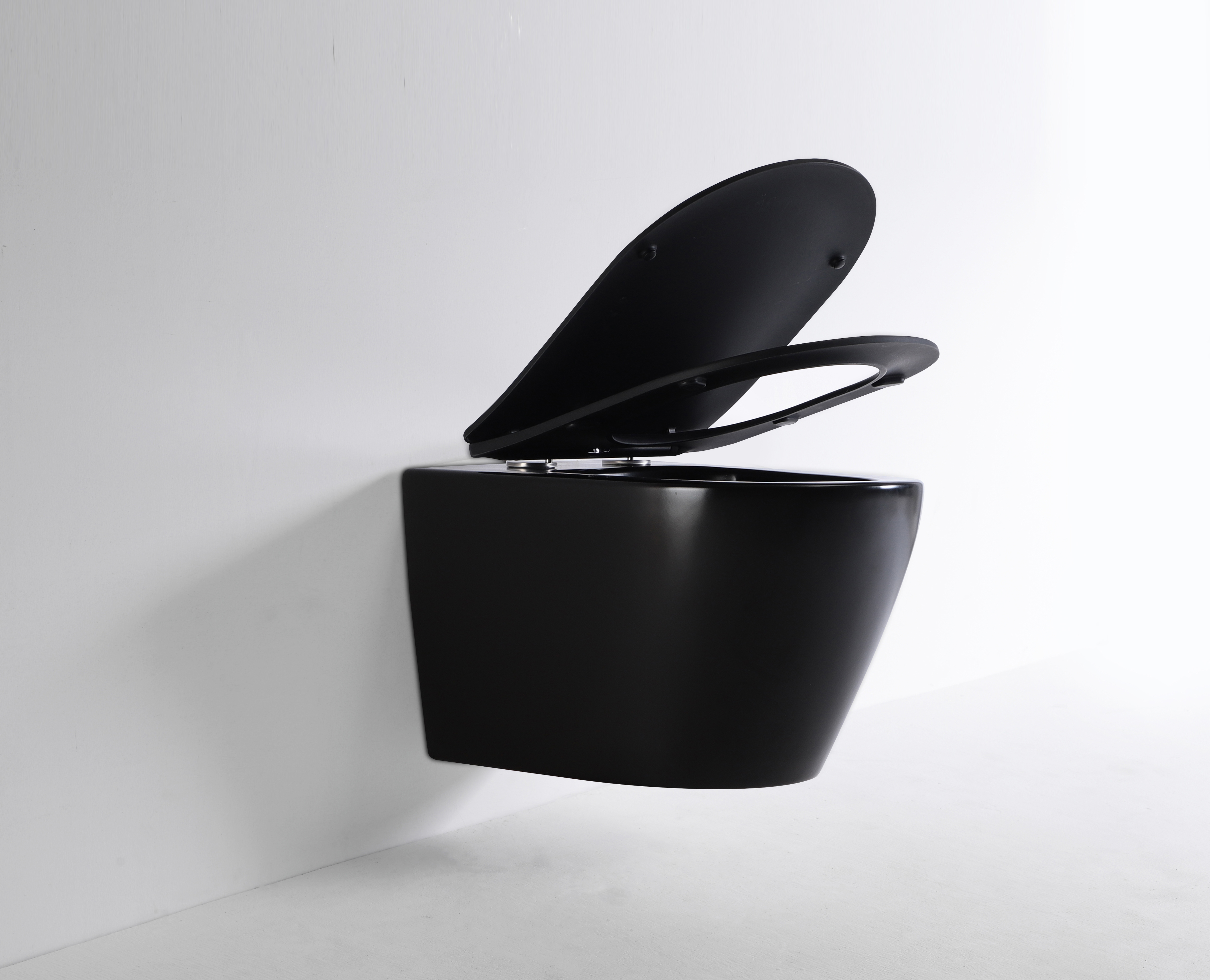 2476 Matte Black Wall-Hung Toilet – Contemporary Ceramic WC with Soft Close Seat