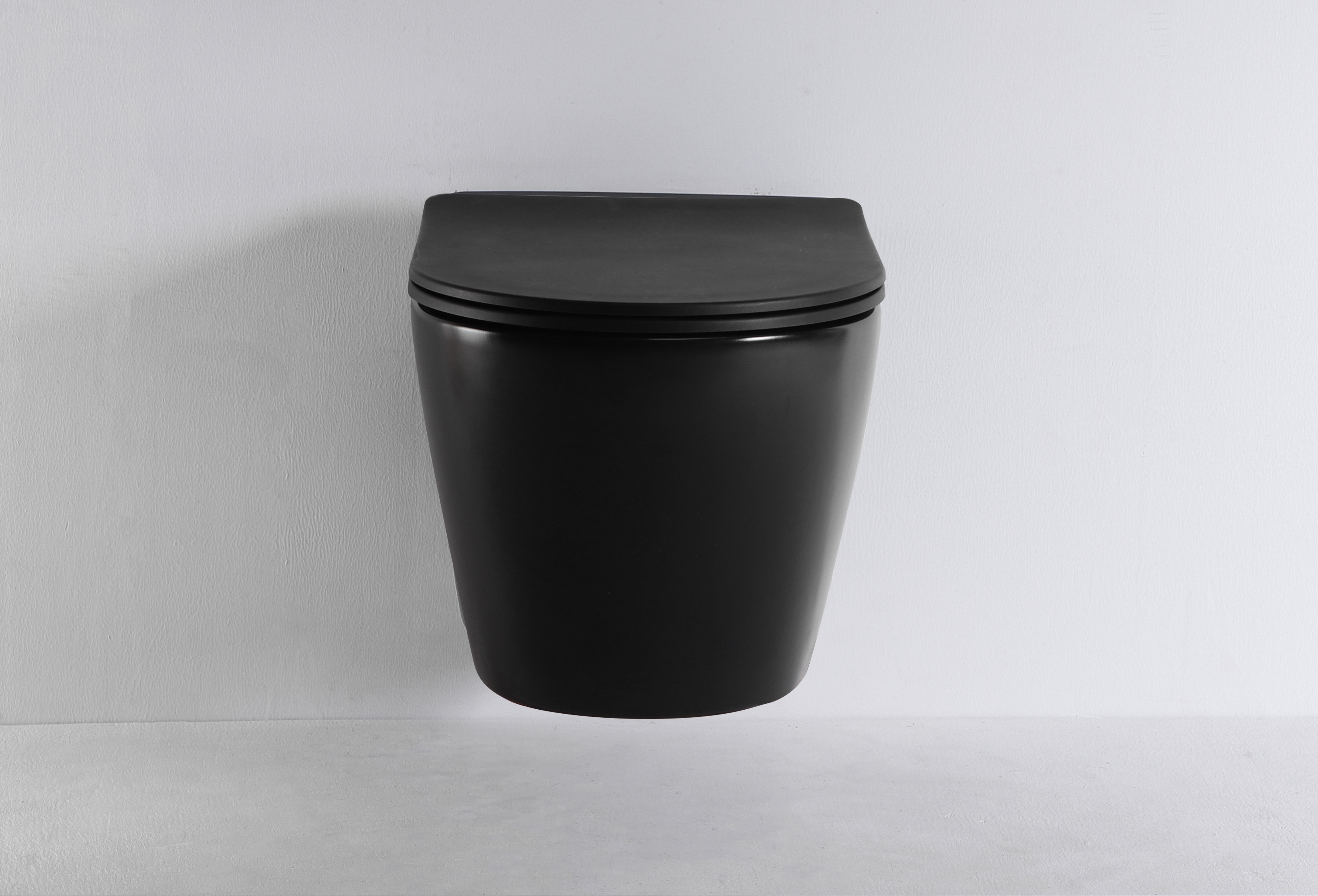 2476 Matte Black Wall-Hung Toilet – Contemporary Ceramic WC with Soft Close Seat