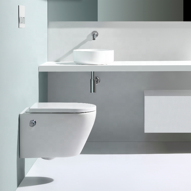 Wall-Hung Toilet BF2476 Ceramic Bathroom WC with Soft Close UF Seat