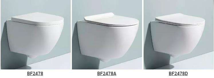 BF2418 Matte Black Wall Hung Toilet with Vortex Flushing – Modern Ceramic Rimless WC