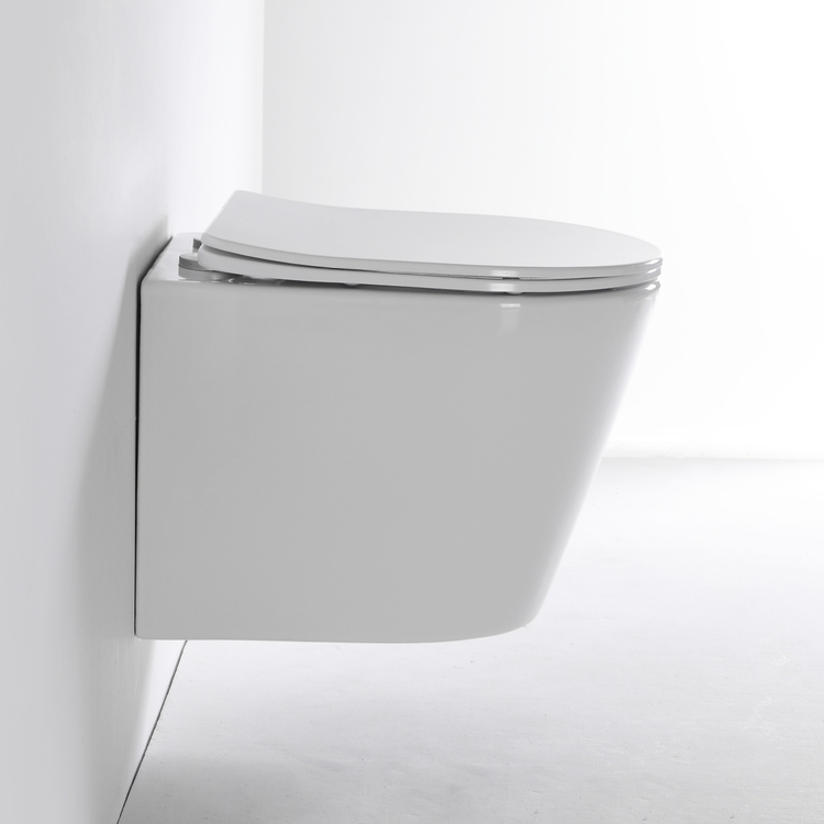 Modern Rimless Wall Hung Toilet Ceramic WC Dual Flush 520x355x365mm Bathroom