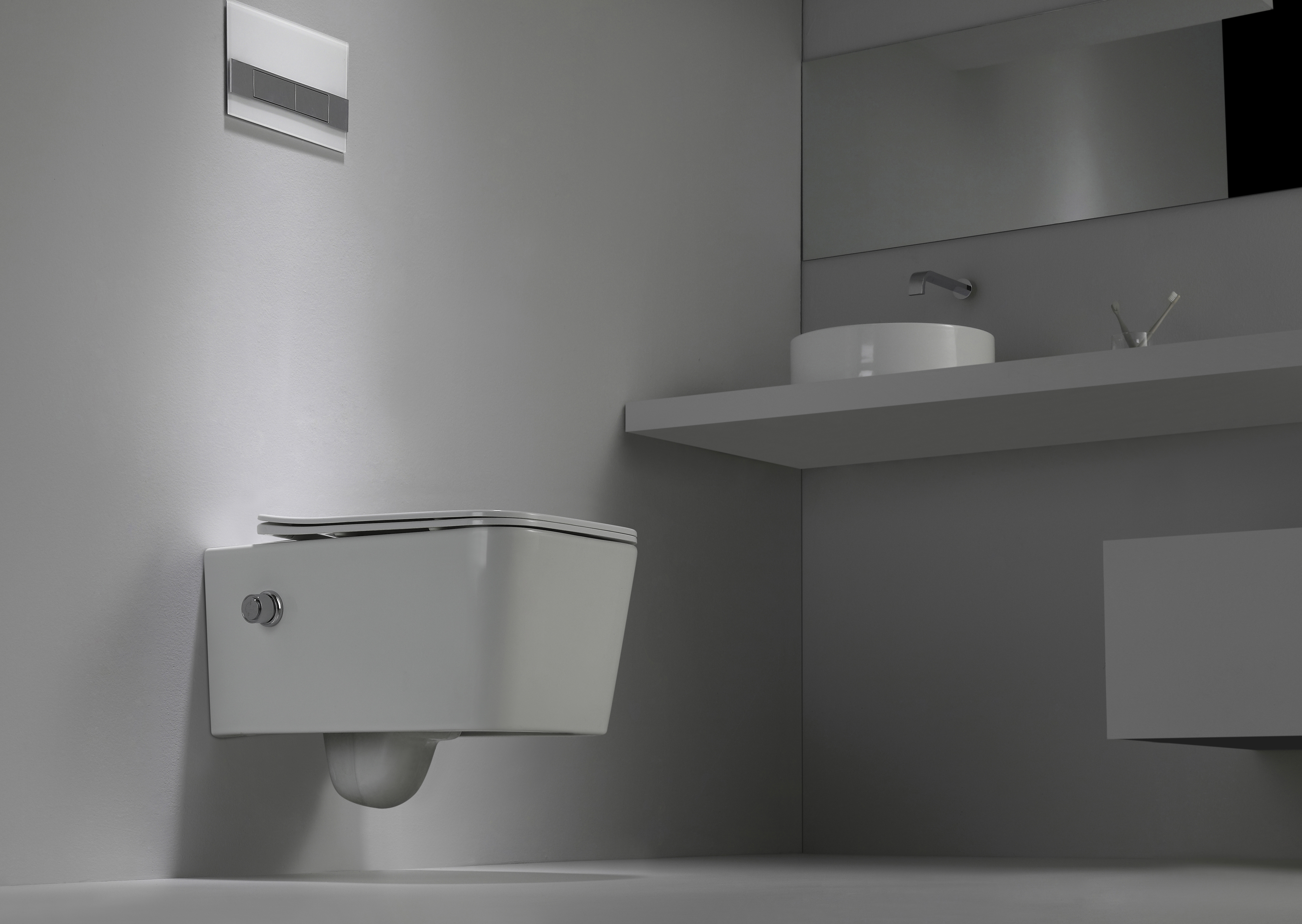 2467D-BD Rimless Wall Hung Toilet with Built-in Bidet Shower – Quiet, Hygienic & Space-Saving