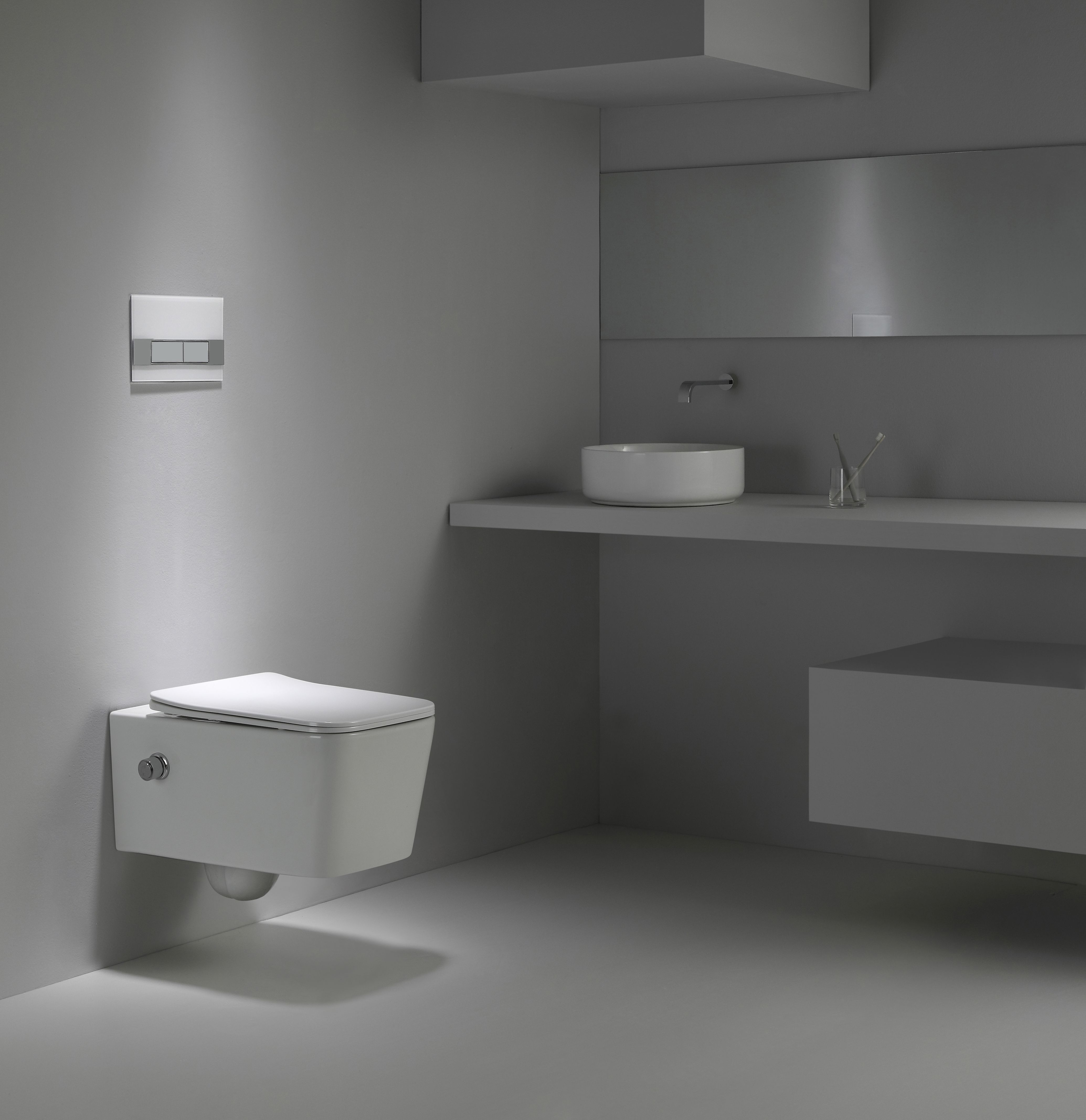 2467D-BD Rimless Wall Hung Toilet with Built-in Bidet Shower – Quiet, Hygienic & Space-Saving