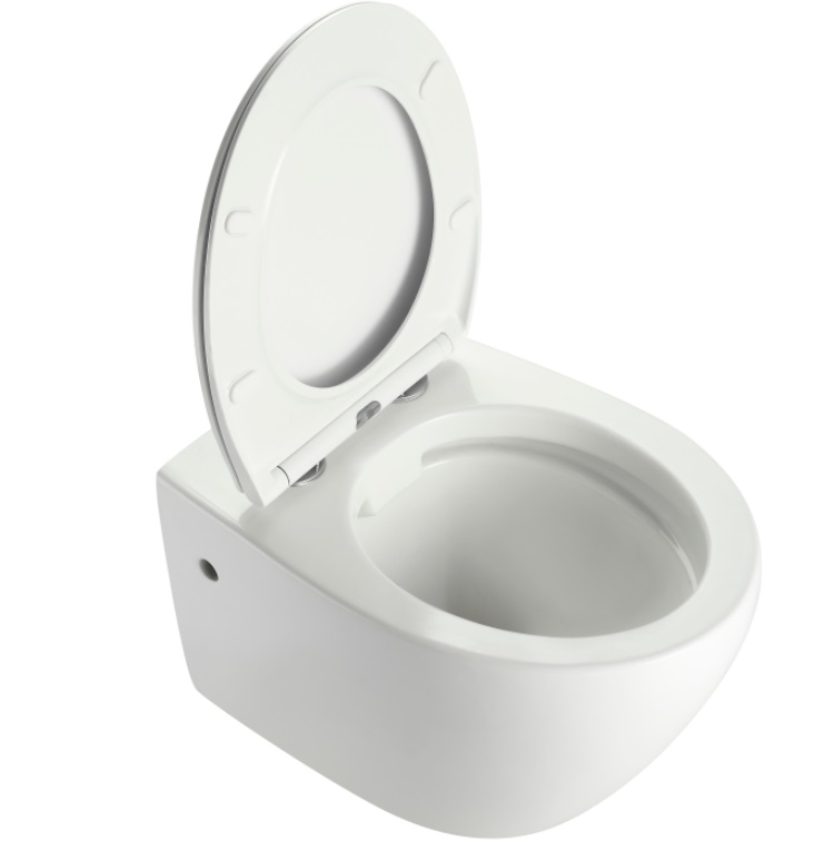 Modern Wall-Hung Ceramic Toilet | Soft-Close Seat | Rimless Hygienic Design BF2475D