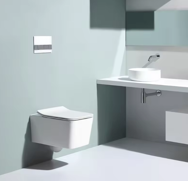 BF2467A Sleek Wall Hung Toilet – Space-Saving, Silent Dual Flush, Modern Ceramic WC