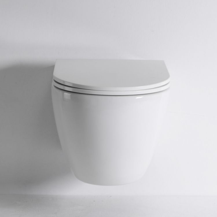 Transparent Wall-Hung Toilet BF2416 | Nano Glaze, Powerful Rimless Flush, Modern Compact WC