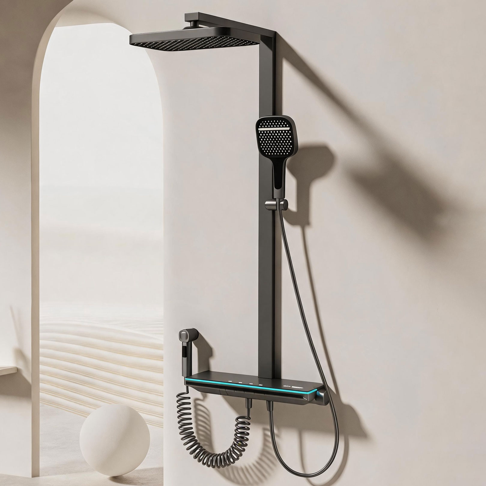 BF9647 Wall Hung Shower Stainless Steel & Silicone Shower System