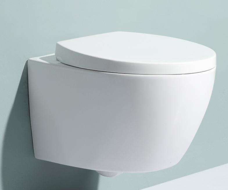 Modern Wall Hung Ceramic Toilet BF2375 Soft Close Seat Concealed Tank Bathroom WC