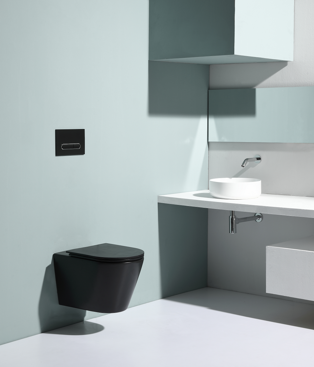 BF2390E-Matt Wall Hung Ceramic Toilet with New Vortex Washing 3–4.5L