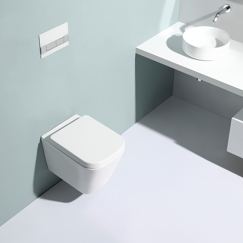 BF2470 Rimless Wall Hung Toilet 515×340×350mm 3/6L Washdown Ceramic WC with Soft-Close UF Seat