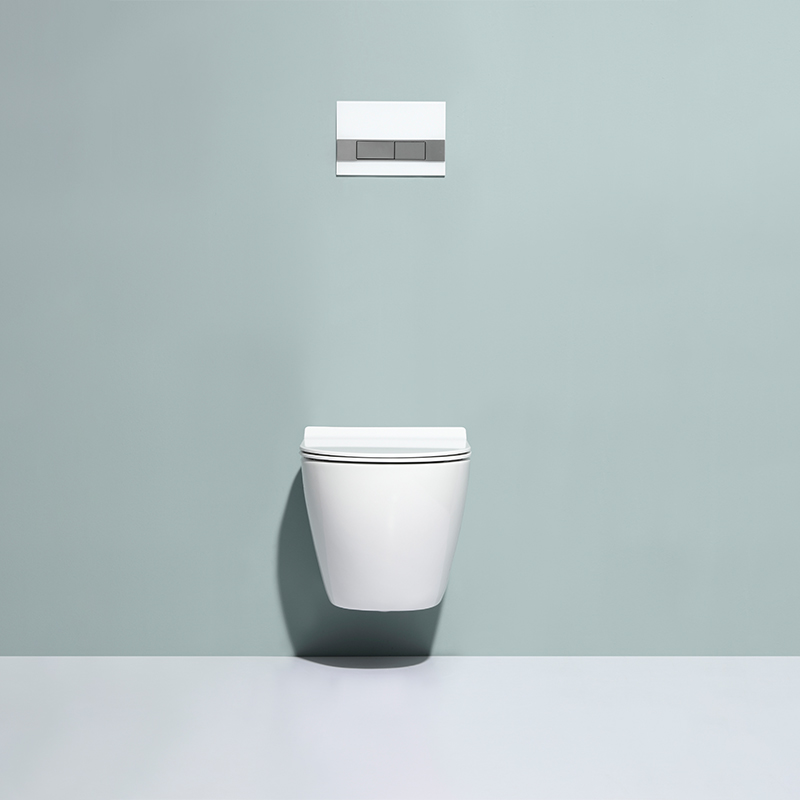 BF2412 Compact Wall Hung Toilet Modern Ceramic Rimless Dual Flush WC