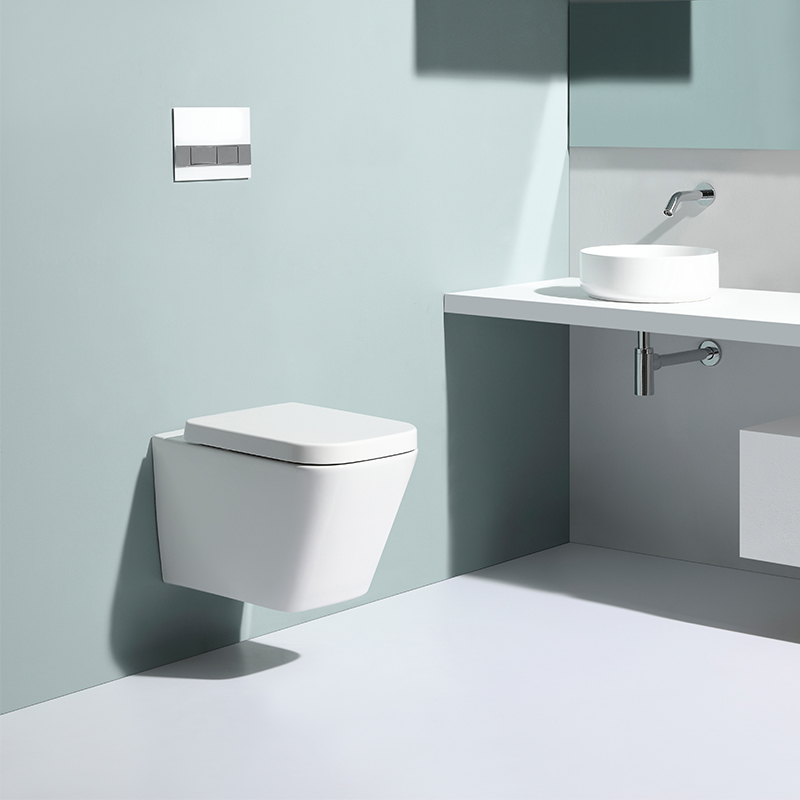 BF2470 Rimless Wall Hung Toilet 515×340×350mm 3/6L Washdown Ceramic WC with Soft-Close UF Seat