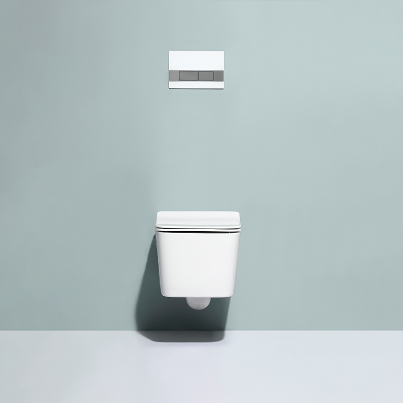 BF2467a Square Wall-Hung Toilet with Dual Flush - Minimalist & Compact