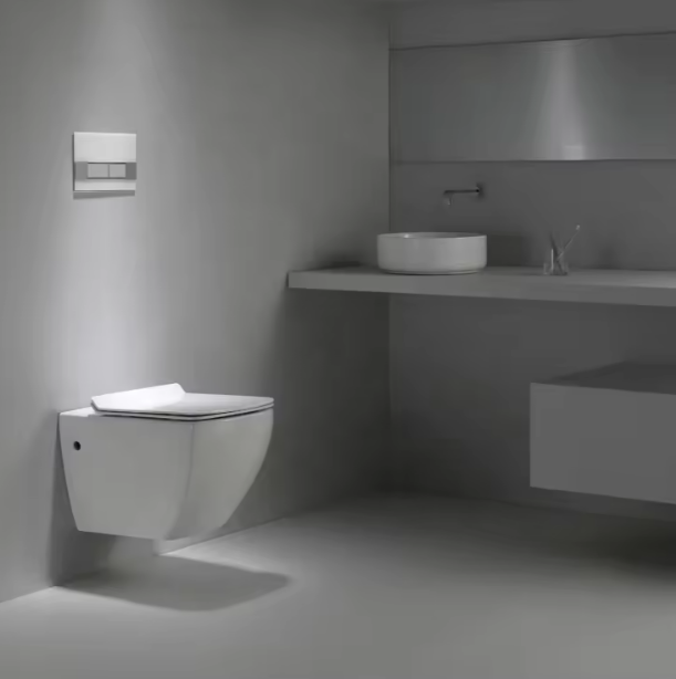 Inodoro suspendido moderno de cerámica modelo 2496 – diseño minimalista y eficiente