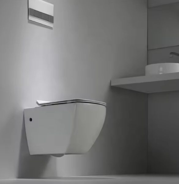 Inodoro suspendido moderno de cerámica modelo 2496 – diseño minimalista y eficiente