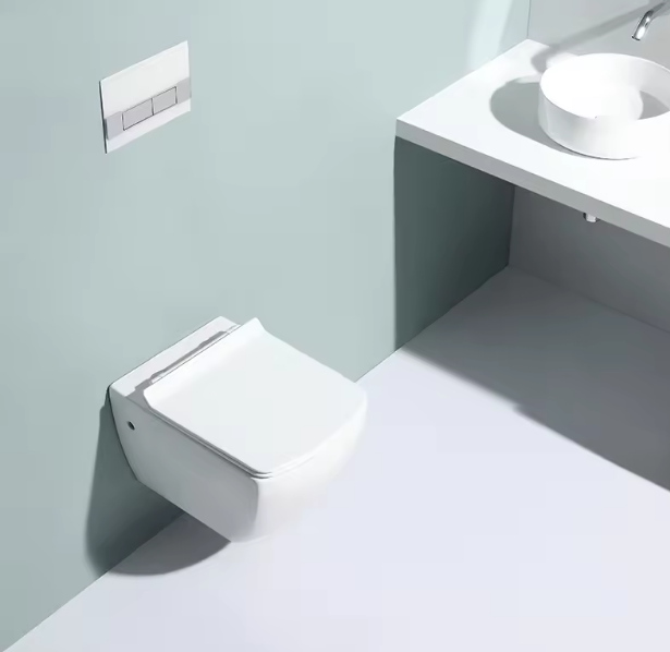 Inodoro suspendido moderno de cerámica modelo 2496 – diseño minimalista y eficiente