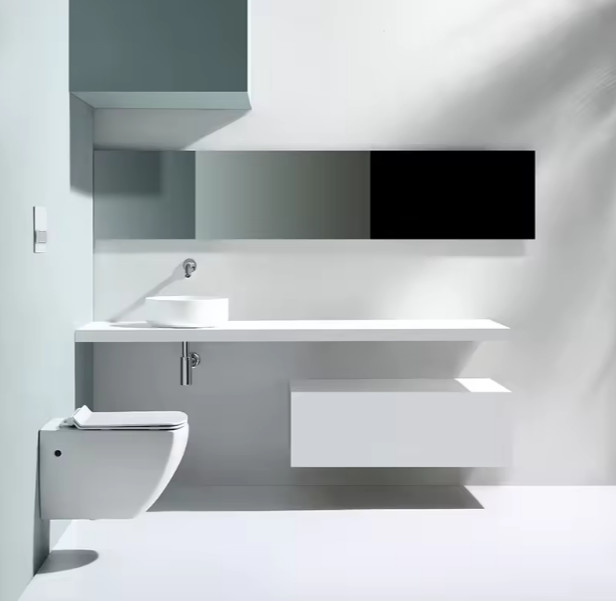 Inodoro suspendido moderno de cerámica modelo 2496 – diseño minimalista y eficiente