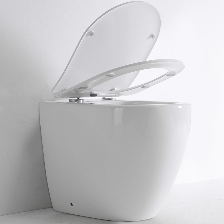 BF2518 Rimless Back To Wall Toilet Ceramic Washdown WC with Soft Close UF Seat