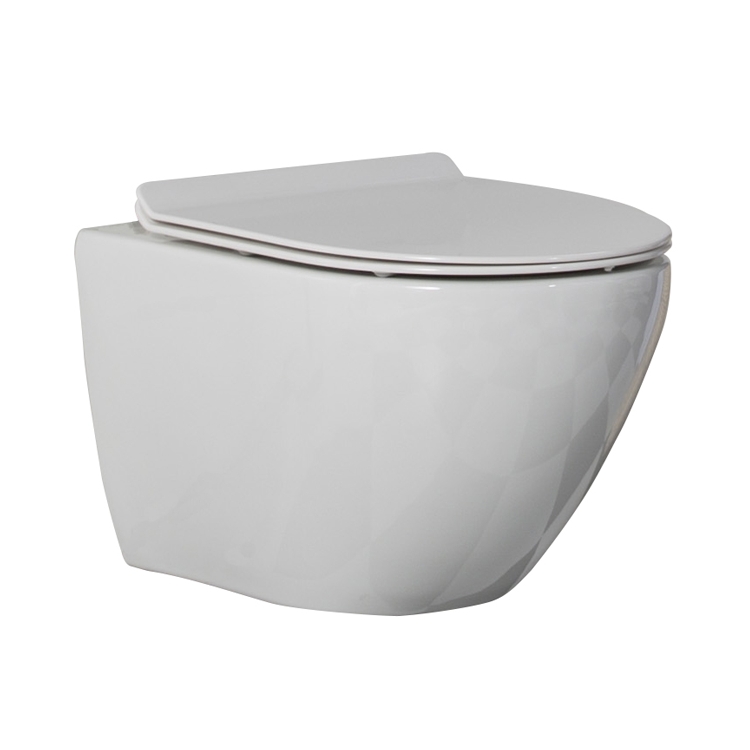 Rimless Wall Hung Toilet Ceramic Washdown WC Glossy White BF2478