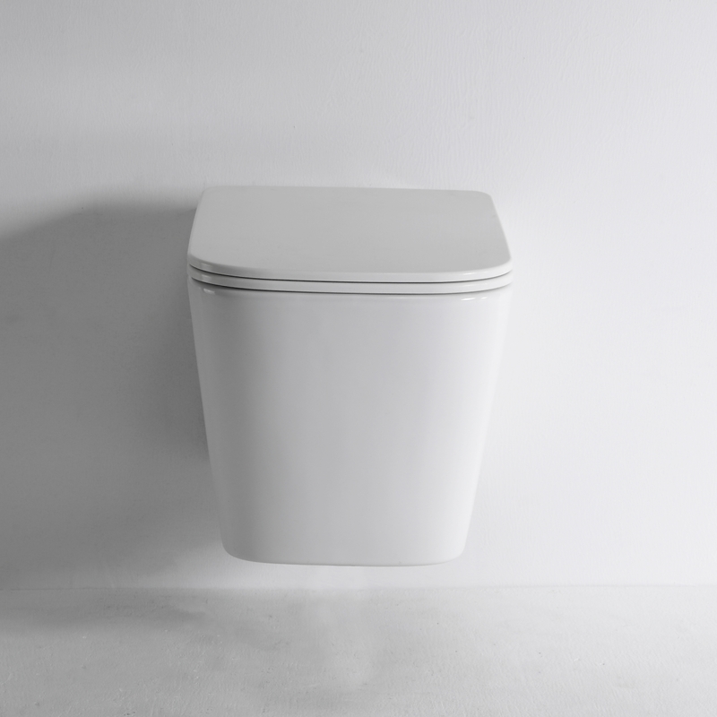 Modern Rimless Wall Hung Toilet UF Seat Silent Dual Flush L2417