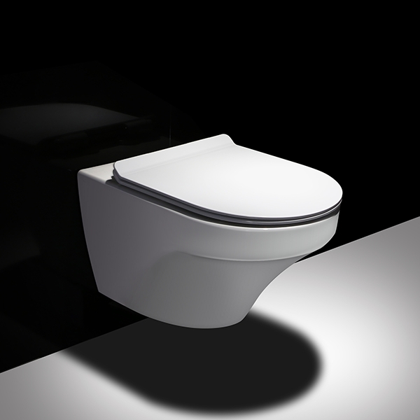 Rimless Wall Hung Toilet Ceramic WC 535×355×350mm Slim UF Seat Modern Bathroom