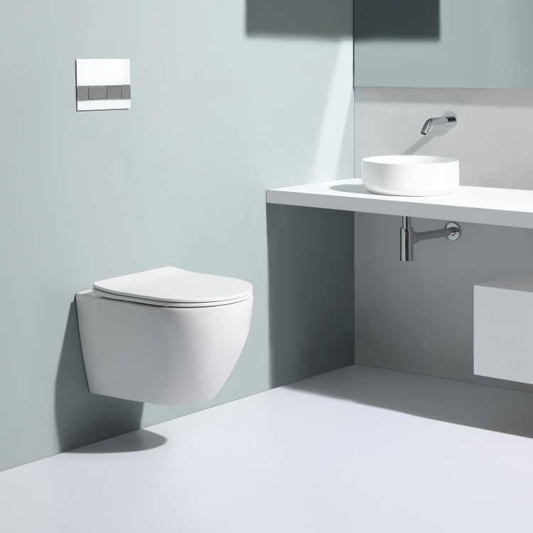Modern Wall Hung Toilet Ceramic Rimless Silent Flush WC BF2379