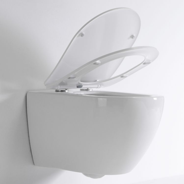 Transparent Wall-Hung Toilet BF2416 | Nano Glaze, Powerful Rimless Flush, Modern Compact WC