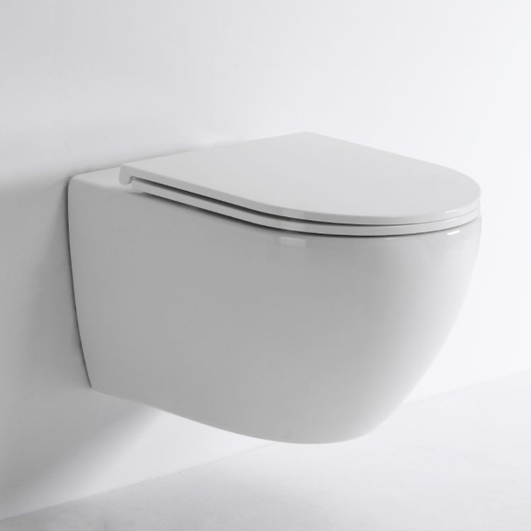 Rimless Wall Hung Toilet BF2416 Dual Flush Gravity Ceramic WC Black & Gloss Finish