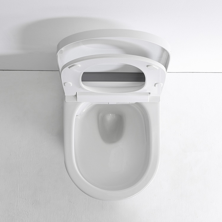 Modern Wall-Hung Toilet with Soft Close Seat and Rimless Design | Space-Saving Ceramic WC