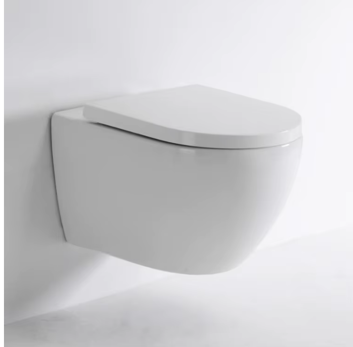 Premium Wall-Hung Toilet with Concealed Tank and Soft-Close Seat - Modern Minimalist Design