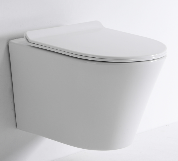 Elegant Wall Hung Toilet – Slim Seat, Quiet Dual Flush, Ceramic Design