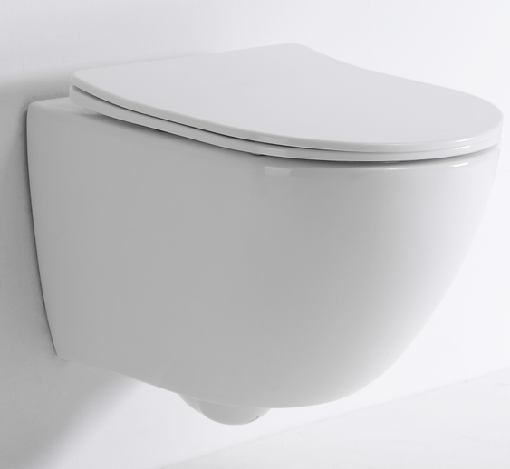 BEFEN2478D Wall-Hung Ceramic Toilet with Soft-Close Lid – Minimalist White WC