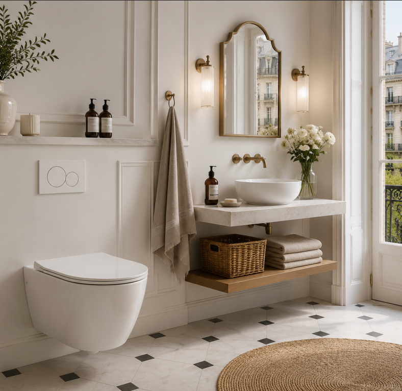 Why Wall-Hung Toilets Are Ideal for Small French Bathrooms