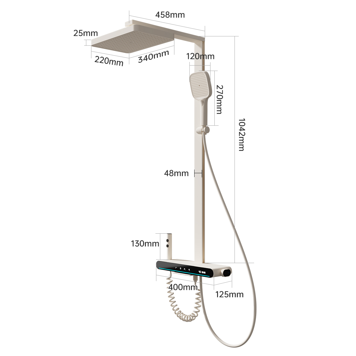 Modern Thermostatic Digital Shower System–HS9650