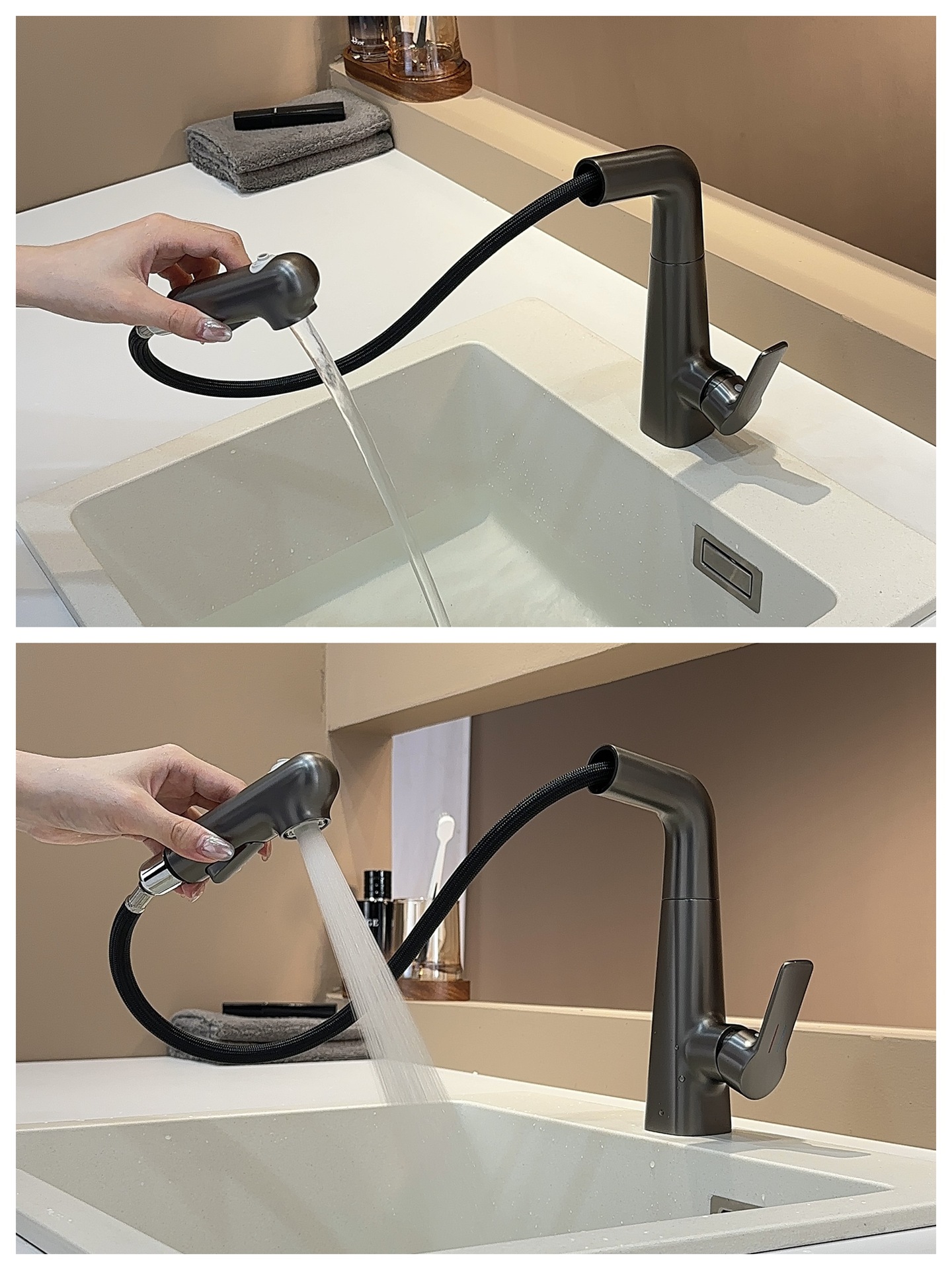 Faucet with Pull-Out Sprayer, 3 Spray Modes