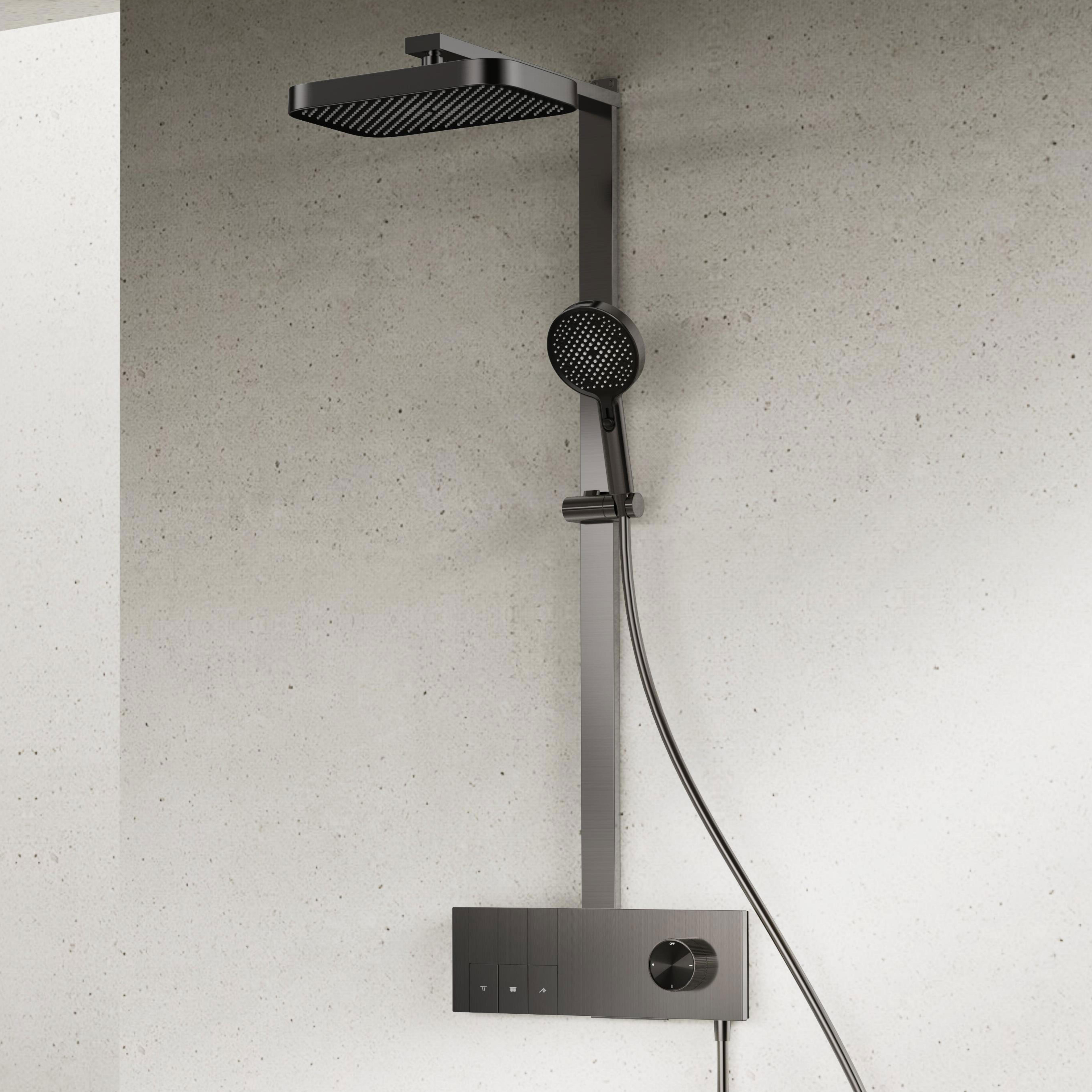 3-in-1 Ultra-Slim Showerhead Set         with Square Top Shower & Handheld Shower