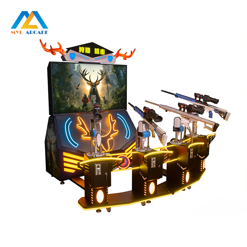 4-Player Hunting Sniper Arcade Machine with 65'' Screen & Moving Gun