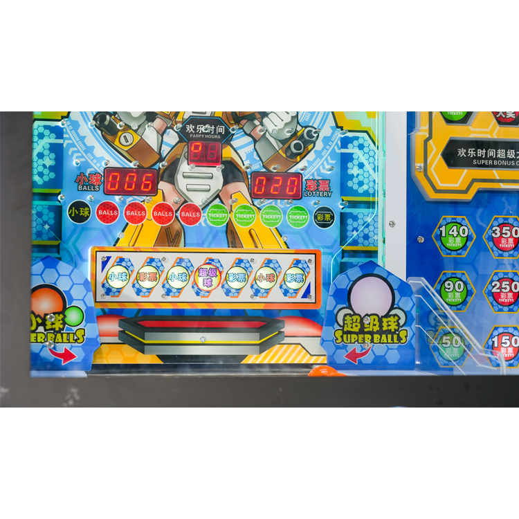 Wandering Planet Arcade Ticket Redemption Game – Triple Station Sci-Fi Push Ball Machine