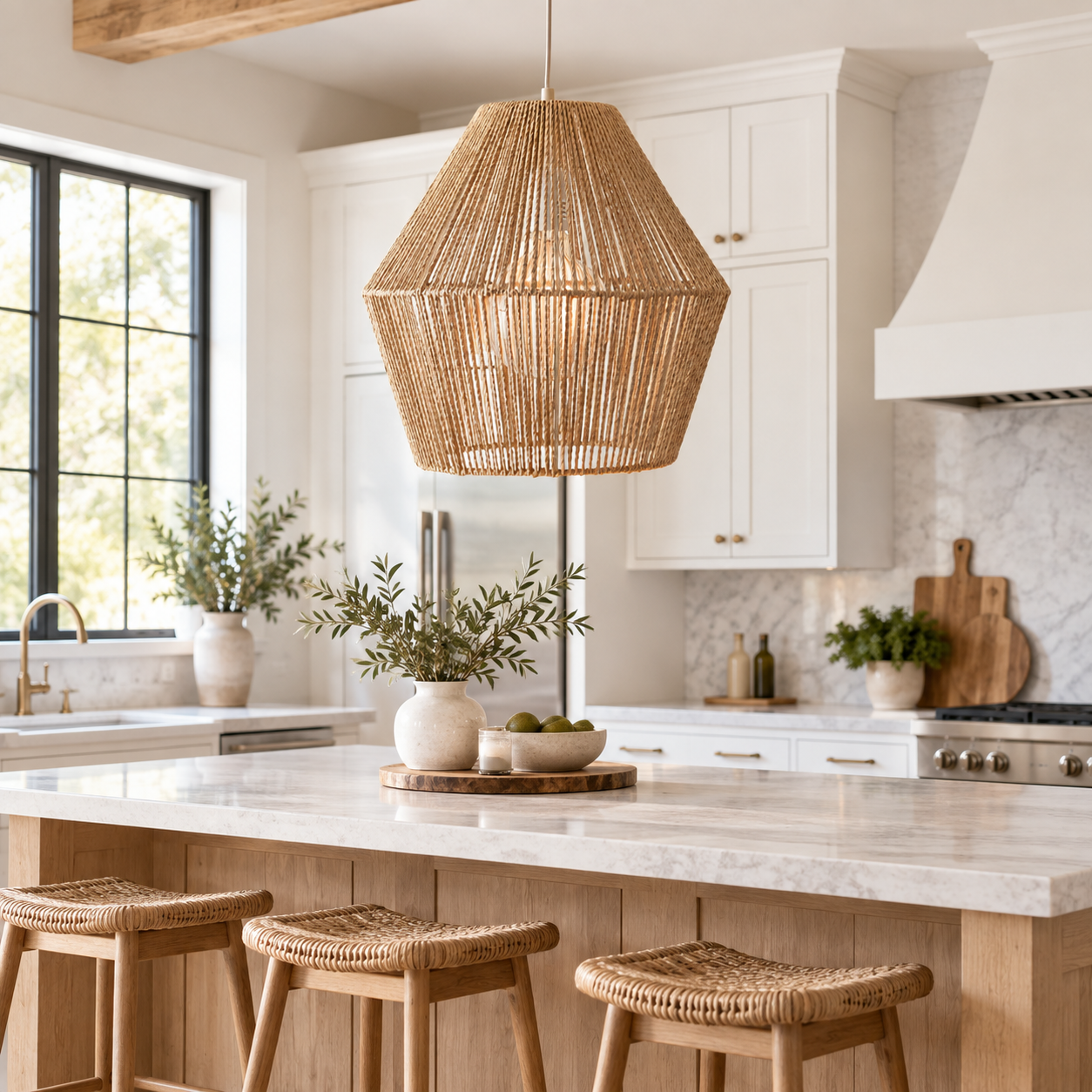 Hand Woven Rattan Pendant Light for Hospitality & Retail Projects | Custom OEM ODM