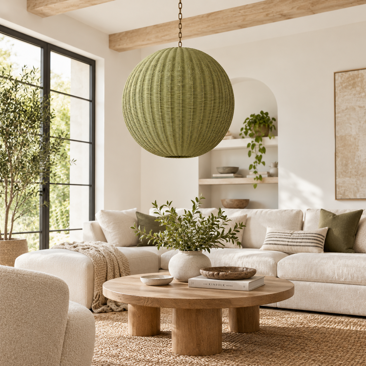 Large Globe Hand Woven Rattan Pendant Light for Hospitality & Retail Projects