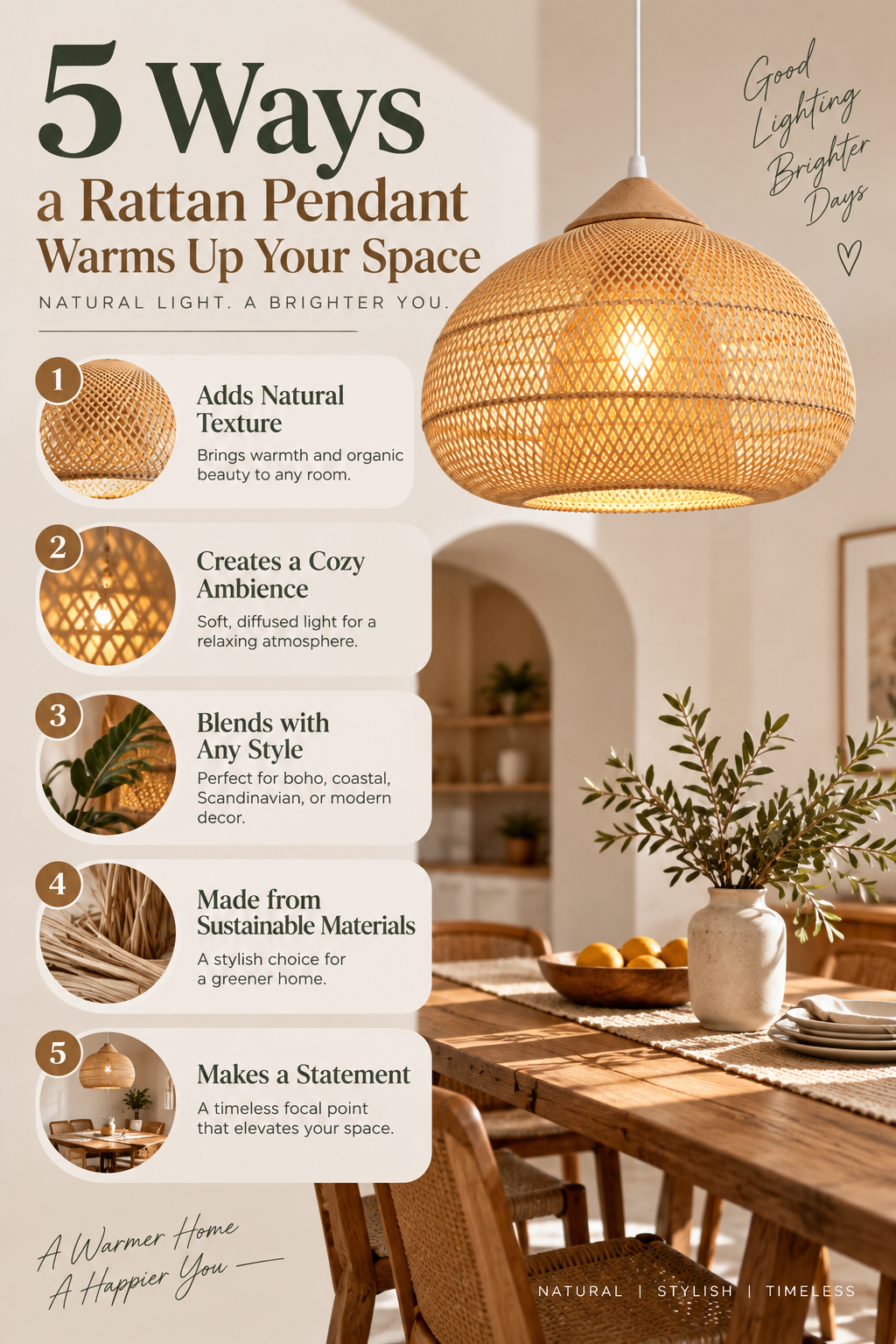 What Makes Rattan Pendant Lights a Timeless Interior Choice?