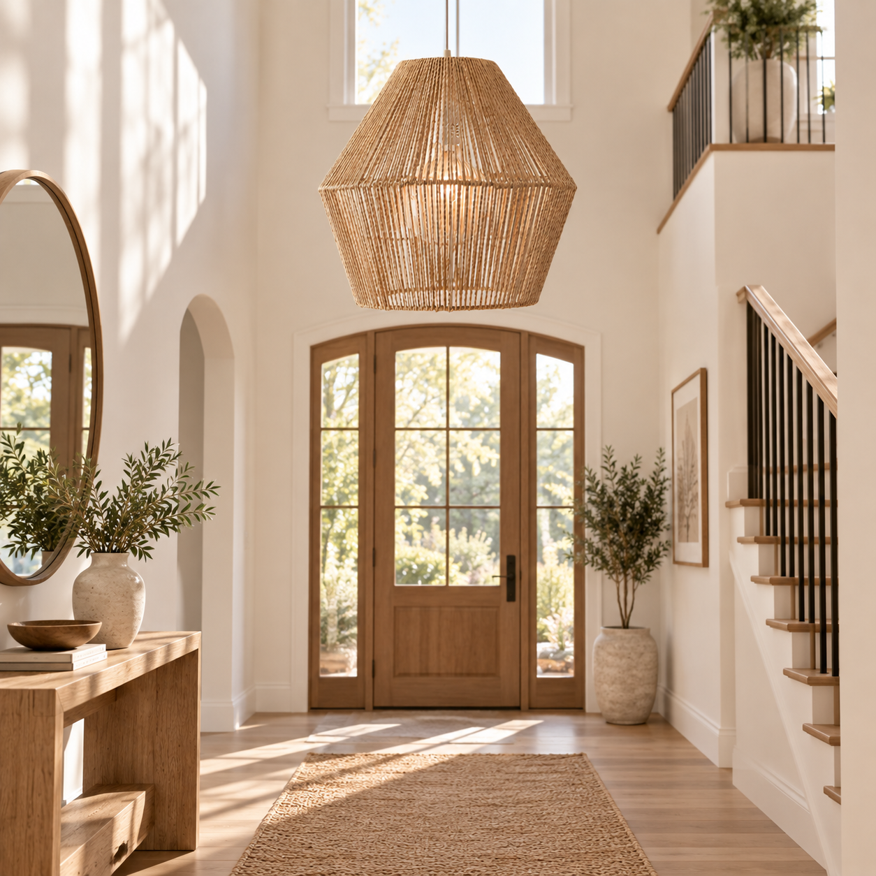 Hand Woven Rattan Pendant Light for Hospitality & Retail Projects | Custom OEM ODM