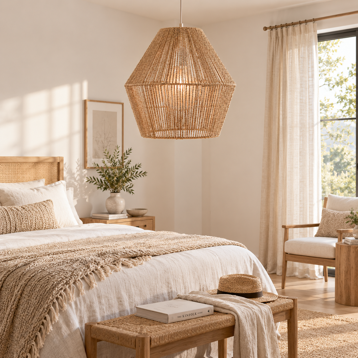 Hand Woven Rattan Pendant Light for Hospitality & Retail Projects | Custom OEM ODM
